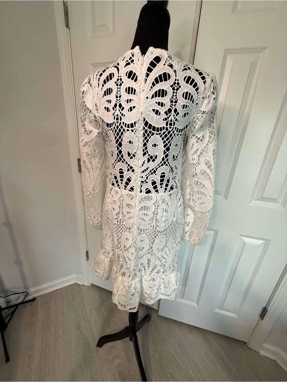 DB Studio White Lace Eyelet Dress. Sheer back. Bridal Fashion size 12 - Picture 5 of 11